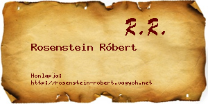 Rosenstein Róbert névjegykártya