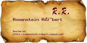 Rosenstein Róbert névjegykártya