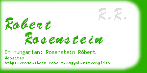 robert rosenstein business card