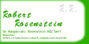 robert rosenstein business card